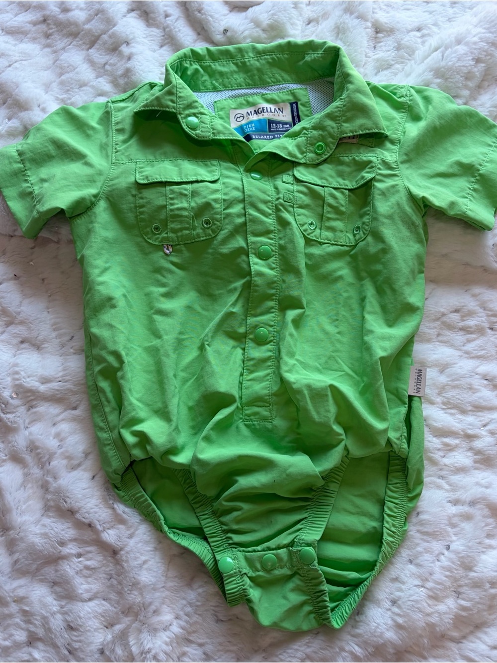 🎣 Magellan Outdoors Boys 12-18M Fishing Shirt Bodysuit
